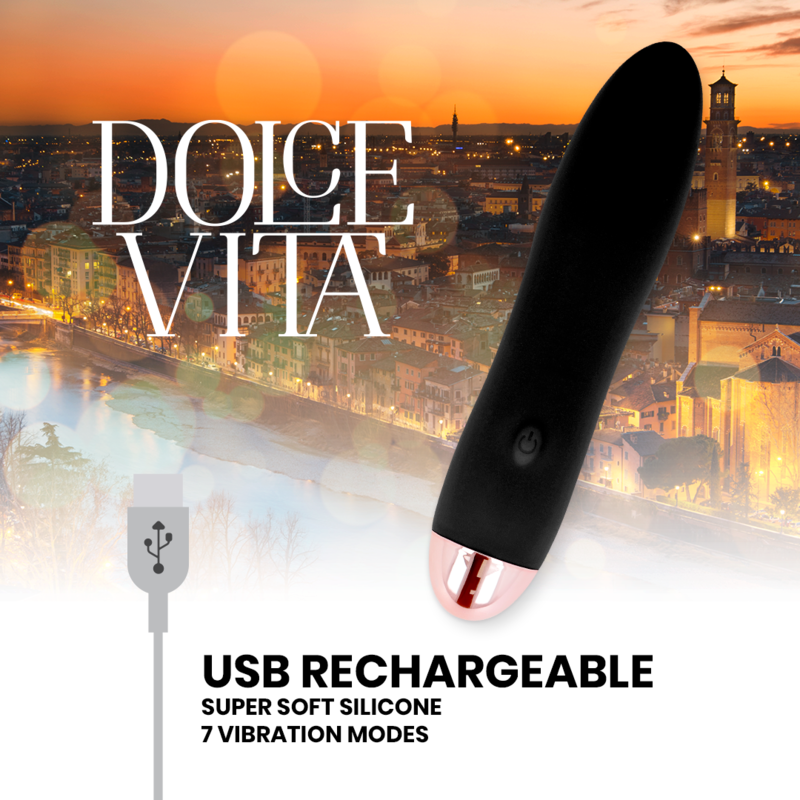 Dolce Vita - Vibratore Ricaricabile Quattro Nero A 7 Velocità - immagine 4