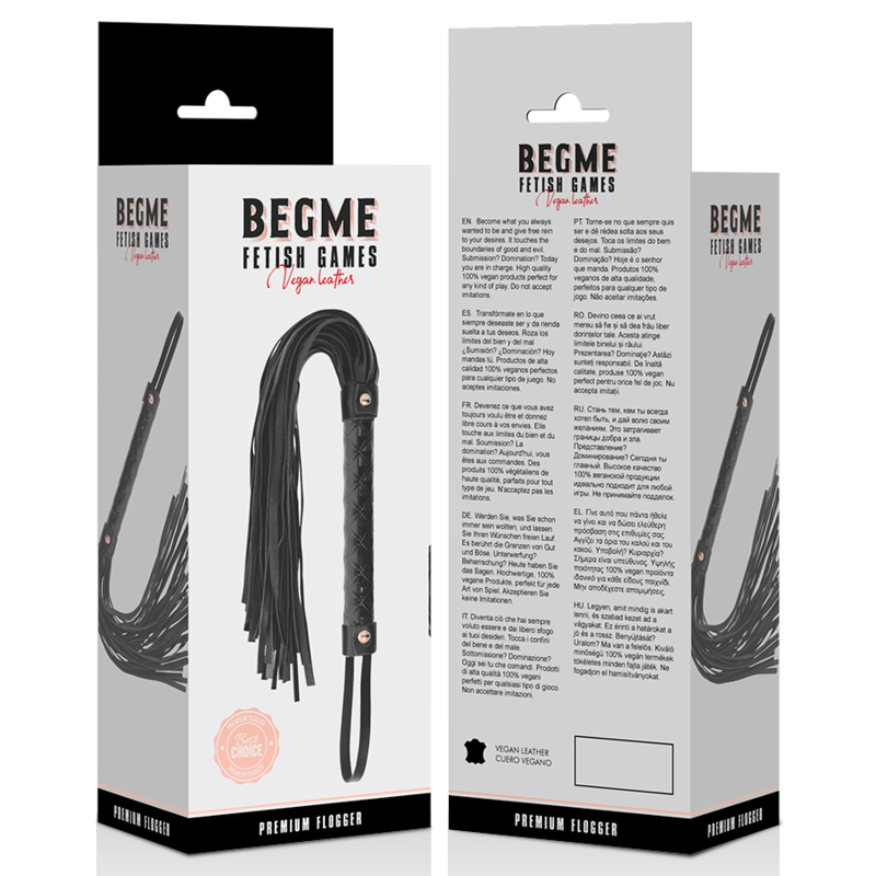 Begme - Black Edition Flogger in Pelle Vegana - immagine 5