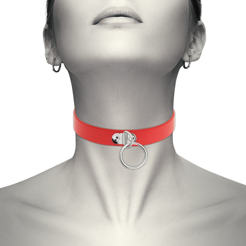 Coquette Chic Desire - Collana in Pelle Vegana Rossa Accessorio Fetish Donna - immagine 2