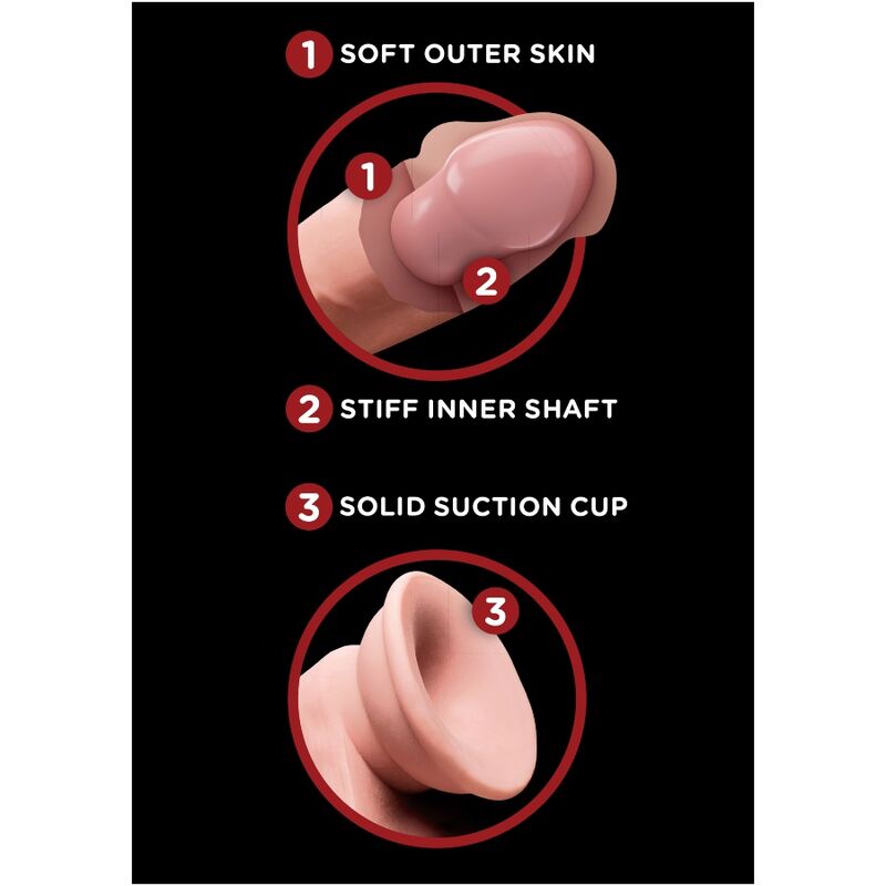 King Cock - Plus 3D Dildo Sfere Oscillanti 15.2 Cm Pelle Chiara - immagine 6