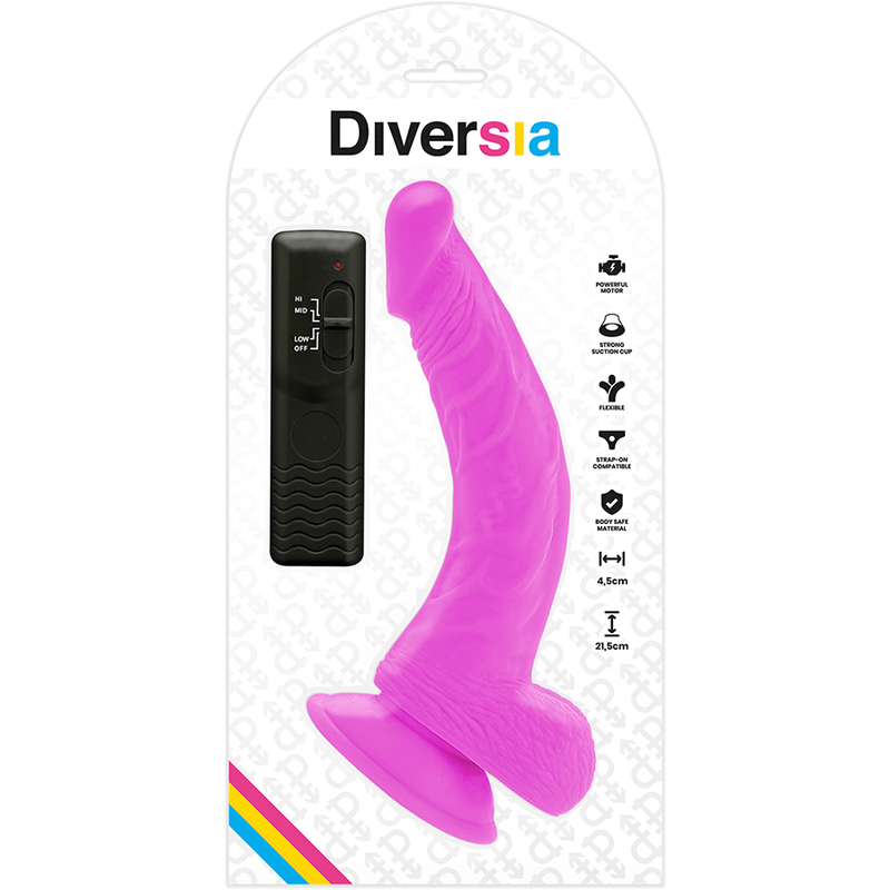 Diversia - Dildo Vibrante Flessibile Viola 21.5 Cm Ø 4.5 Cm - immagine 6