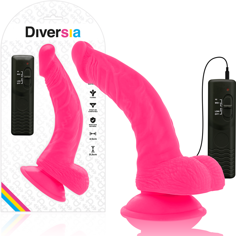 Diversia - Dildo Vibrante Flessibile Rosa 21.5 Cm Ø 4.5 Cm - immagine 2