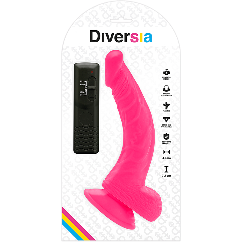 Diversia - Dildo Vibrante Flessibile Rosa 21.5 Cm Ø 4.5 Cm - immagine 6
