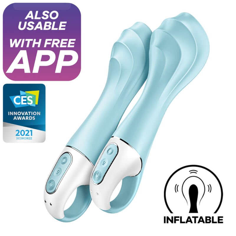 Satisfyer - Vibratore Air Pump 5+ Vibratore Gonfiabile G-Spot Blu - immagine 2