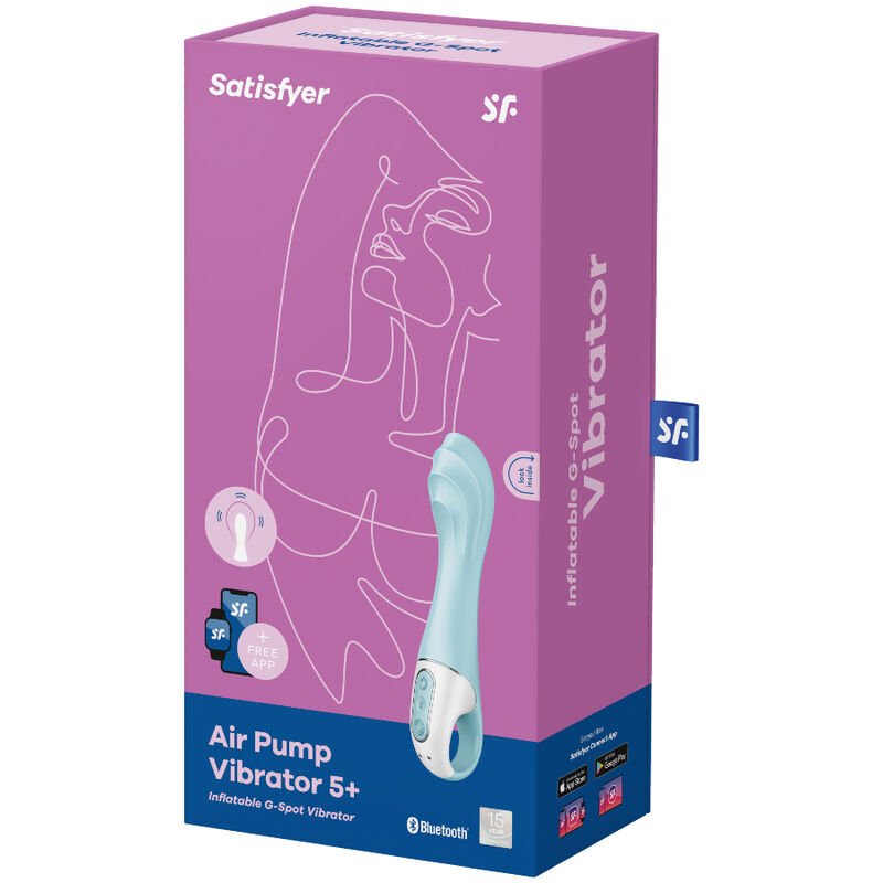 Satisfyer - Vibratore Air Pump 5+ Vibratore Gonfiabile G-Spot Blu - immagine 4