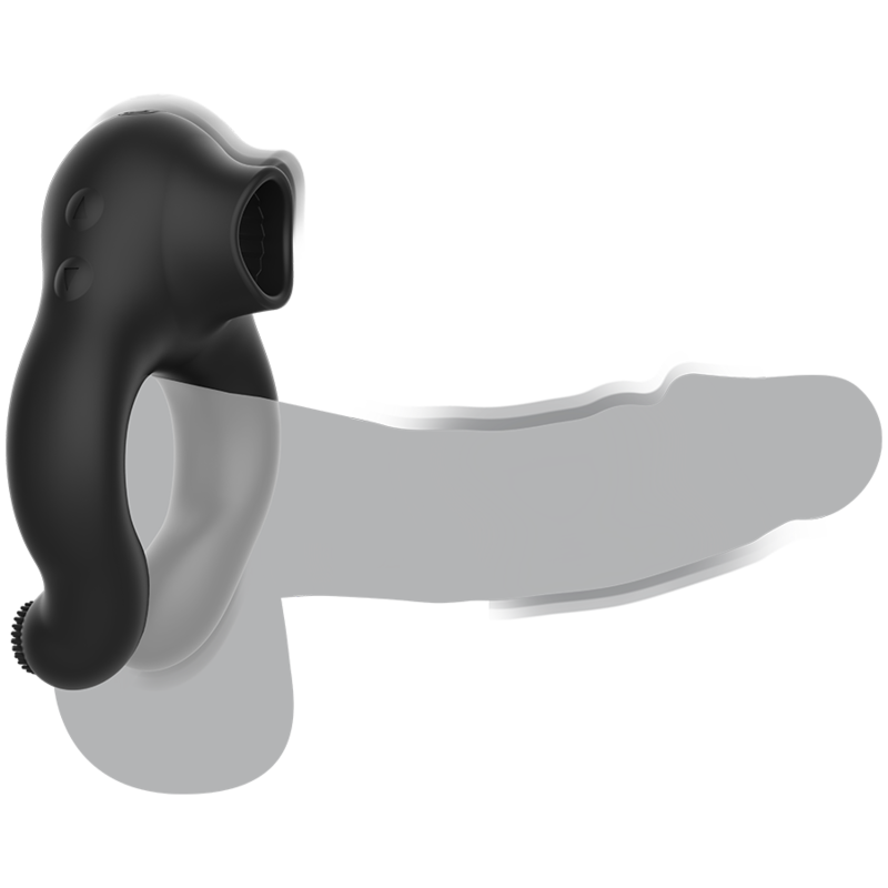 Black&Silver - Anello Vibratore in Silicone 3 Motori Ricaricabile Nero - immagine 2