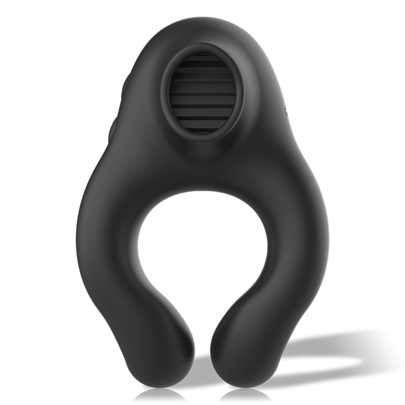 Black&Silver - Anello Vibratore in Silicone 3 Motori Ricaricabile Nero - immagine 5