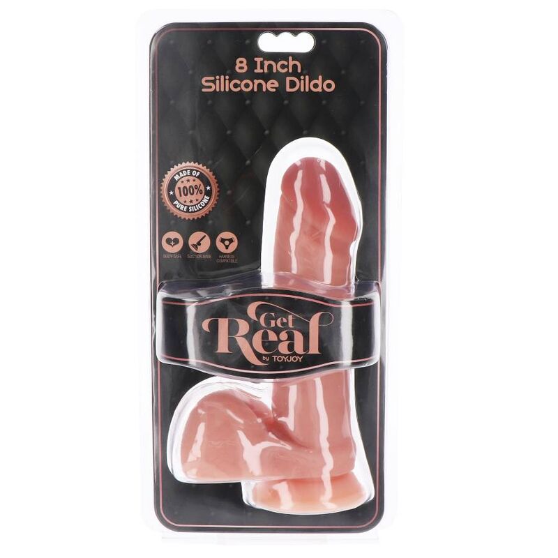 Get Real - Dildo in Silicone 20,5 Cm con Palle in Pelle - immagine 4