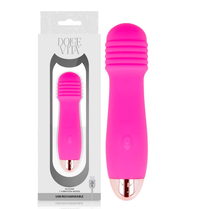 Dolce Vita - Vibratore Ricaricabile Tre Rosa 7 Velocità - immagine 2