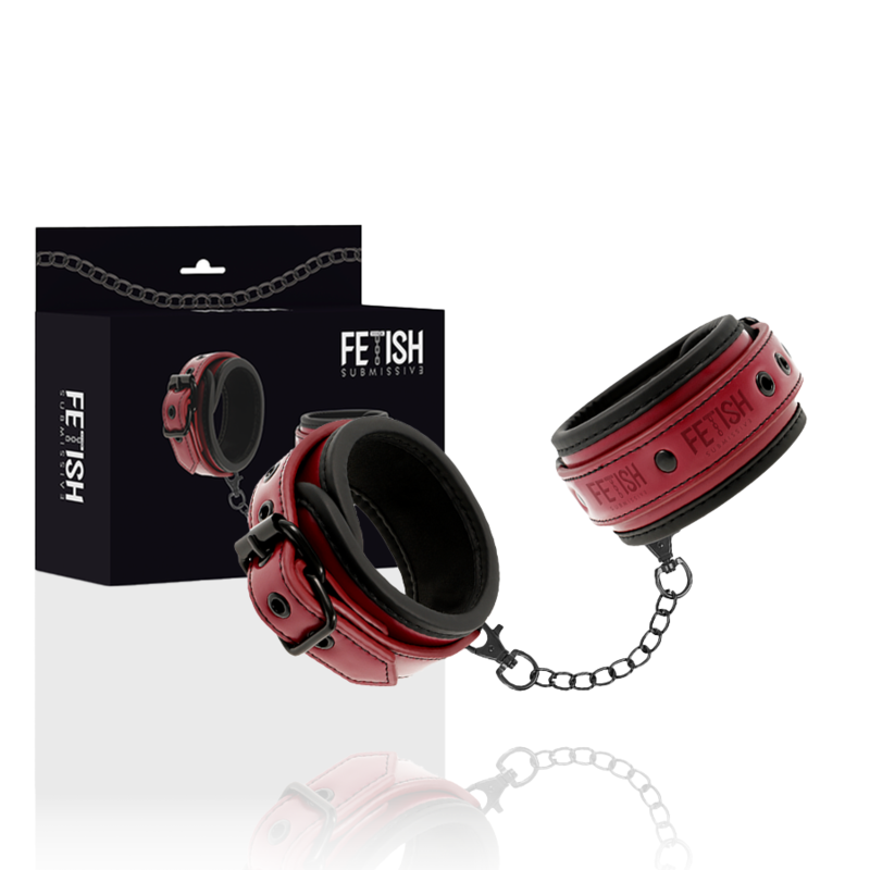 Fetish Submissive Dark Room - Manette Vegan in Pelle con Fodera in Neoprene - immagine 2