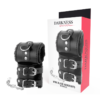 Darkness - Manette Nere Regolabili in Pelle con Fodera