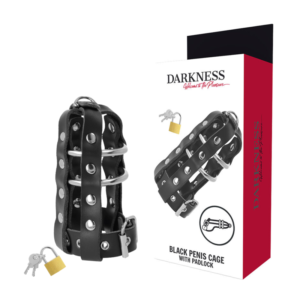 Darkness - Gabbia di Castità in Pelle con Serratura
