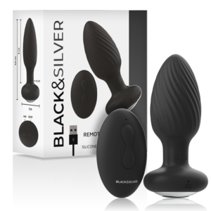 Black&Silver - Telecomando Rotatore Anale In Silicone Con Tappo Pozzetti