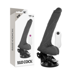 Basecock - Vibratore Realistico Telecomando Nero 19 Cm Ø 4 Cm