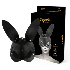Coquette Chic Desire - Maschera Vegana in Pelle con Orecchie di Coniglio