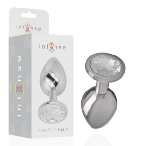 Intense - Plug Anale In Metallo Alluminio Con Cristallo Argento Misura S