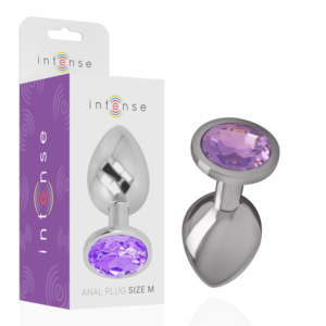 Intense - Plug Anale In Metallo Alluminio Con Cristallo Viola Taglia M
