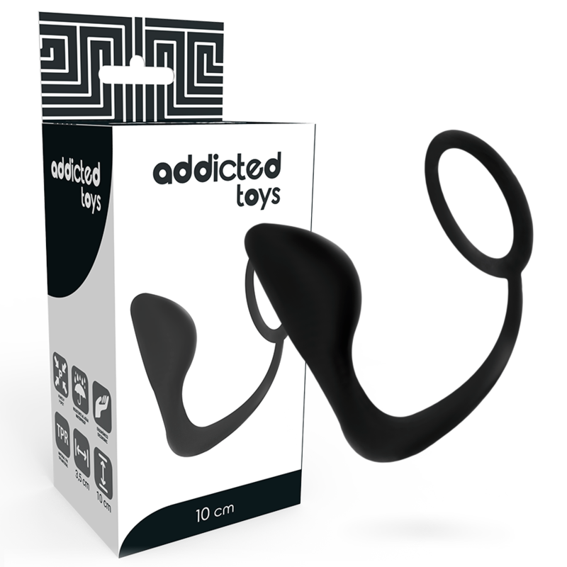 Addicted Toys - Plug Anale con Anello Pene Nero - immagine 2