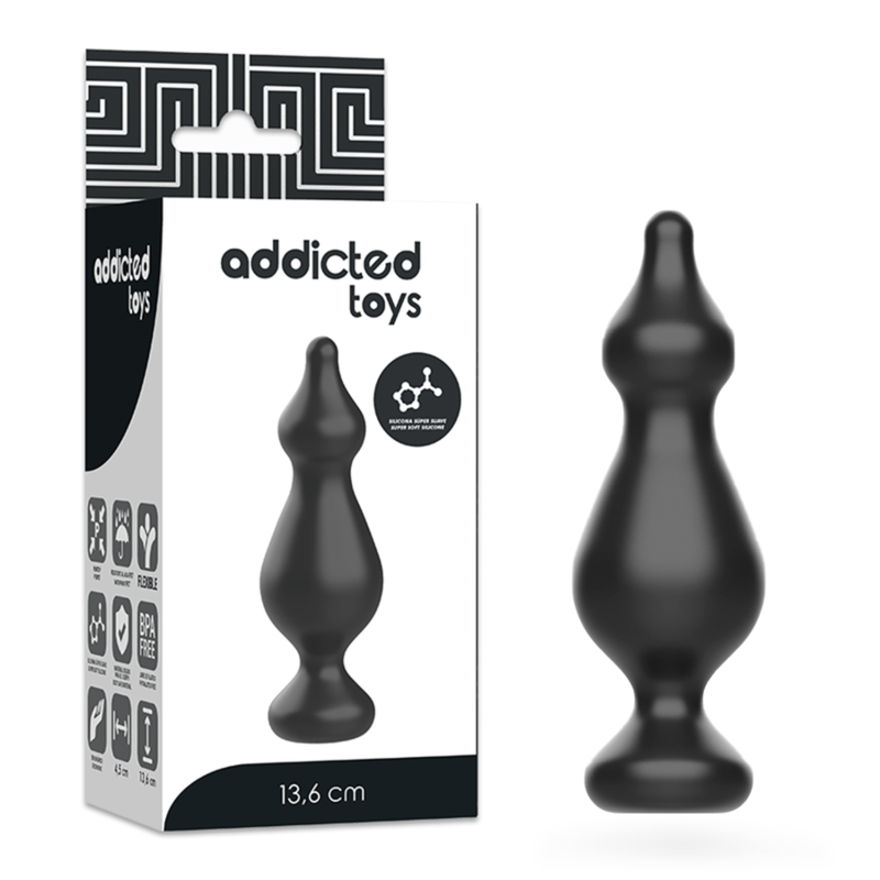 Addicted Toys - Plug Sessuale Anale 13.6 Cm Nero - immagine 2