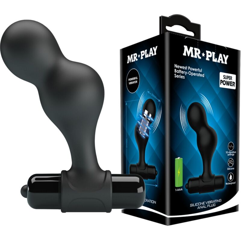 Mr Play - Plug Anale Vibratore in Silicone Nero - immagine 2