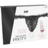 Intt Releases - Slip Nero Brasiliano con Perle e Gel Lubrificante 50 Ml