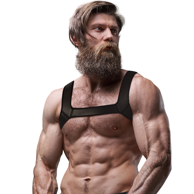 Fetish Submissive Attitudine - Imbracatura per il Petto in Neoprene per Uomini Taglia M - immagine 4