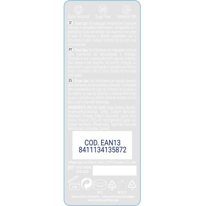 Control - 2 En 1 Massaggio e Piacere Mare Mediterraneo 200 Ml - immagine 2