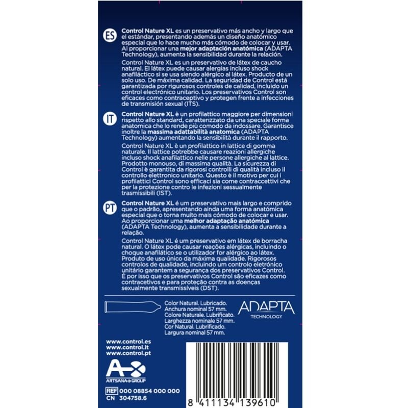 Control - Adapta Nature Xl Condoms 12 Units - immagine 2