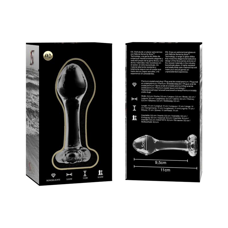 Nebula Series By Ibiza - Modello 2 Plug Anale Vetro Borosilicato Trasparente 11 Cm Ø 3.5 Cm - immagine 6