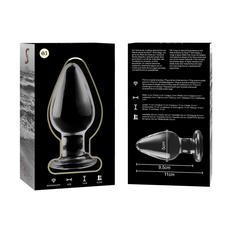 Nebula Series By Ibiza - Modello 3 Plug Anale Vetro Borosilicato Trasparente 11 Cm Ø 5 Cm - immagine 6
