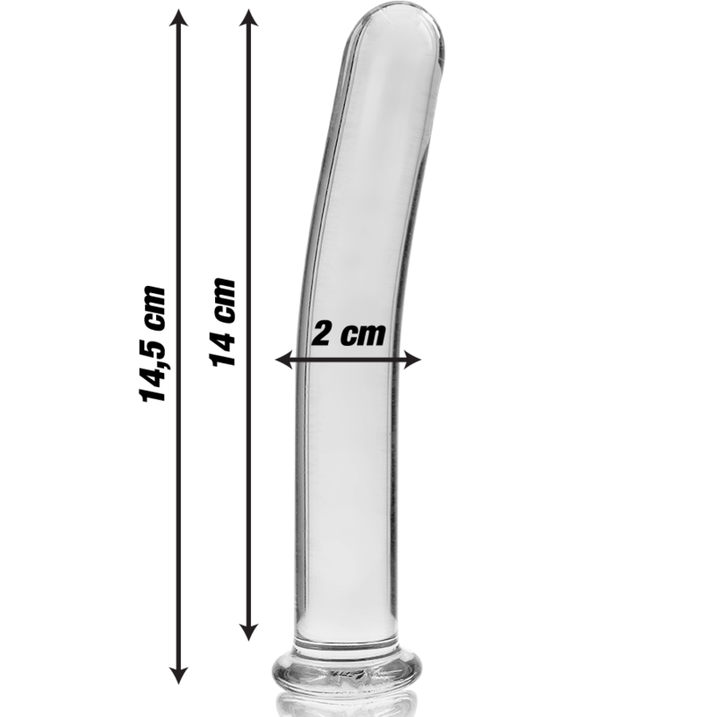 Nebula Series By Ibiza - Modello 8 Dildo in Vetro Borosilicato Trasparente 14.5 Cm Ø 2 Cm - immagine 3