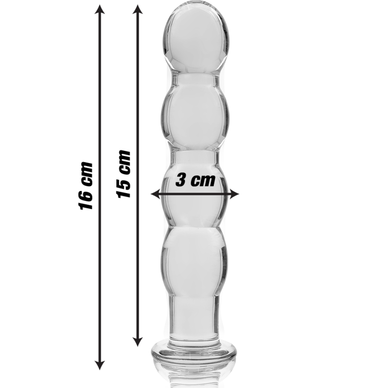 Nebula Series By Ibiza - Modello 10 Dildo in Vetro Borosilicato Trasparente 16.5 Cm Ø 3.5 Cm - immagine 3