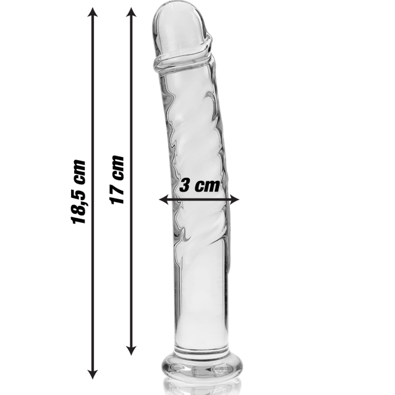 Nebula Series By Ibiza - Modello 16 Dildo in Vetro Borosilicato Trasparente 18.5 Cm Ø 3 Cm - immagine 3