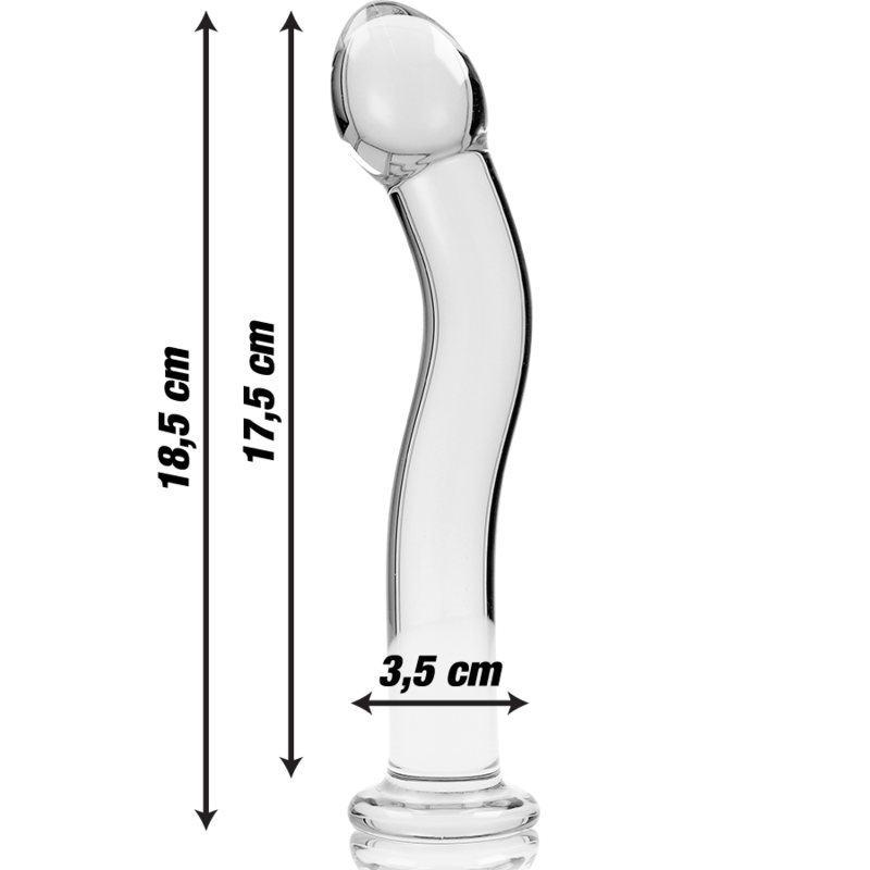 Nebula Series By Ibiza - Modello 18 Dildo in Vetro Borosilicato Trasparente 18.5 Cm Ø 3.5 Cm - immagine 3