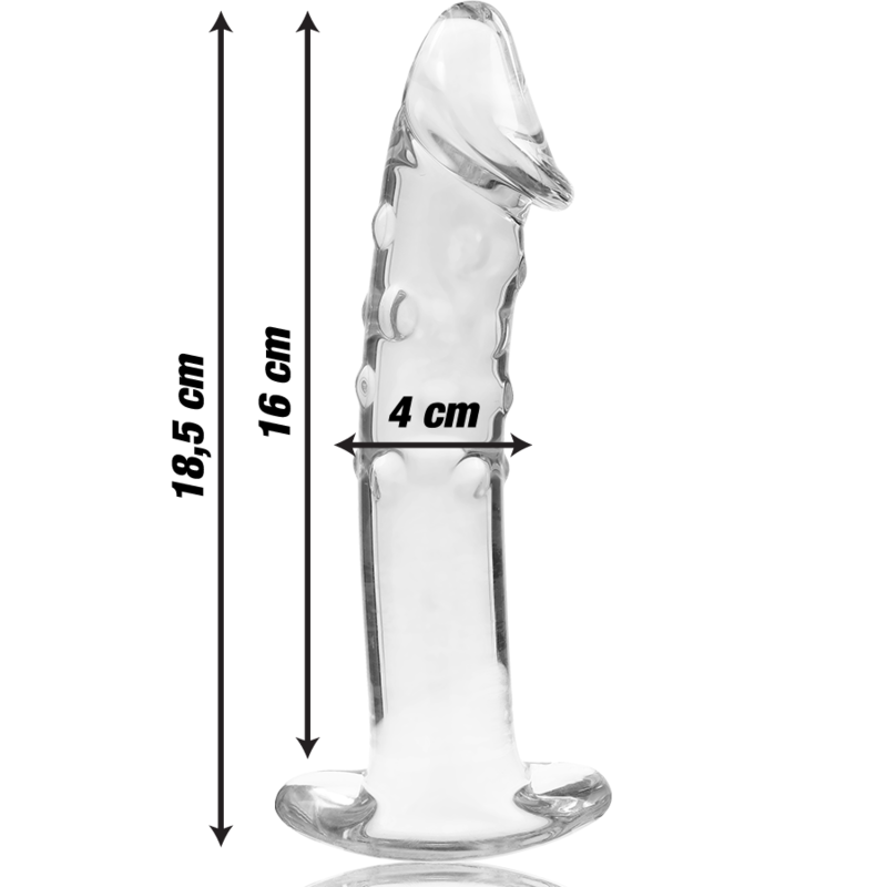 Nebula Series By Ibiza - Modello 19 Dildo in Vetro Borosilicato Trasparente 18.5 Cm Ø 4 Cm - immagine 3