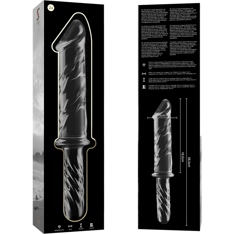 Nebula Series By Ibiza - Modello 24 Dildo in Vetro Borosilicato Trasparente 28.5 Cm Ø 5 Cm - immagine 6