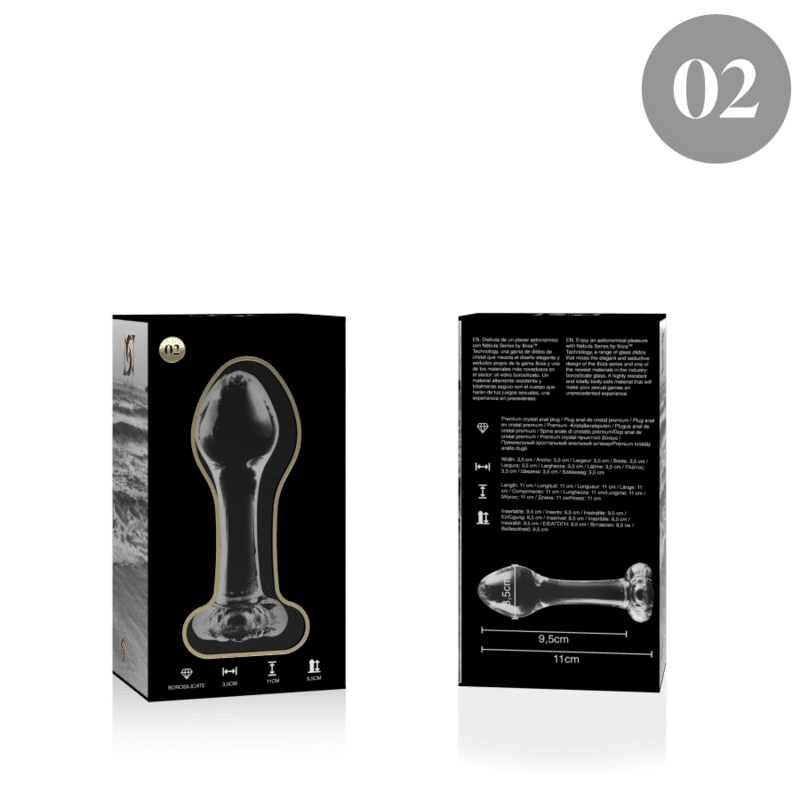 Nebula Series By Ibiza - Modello 2 Plug Anale Vetro Borosilicato Trasparente 11 Cm Ø 3.5 Cm - immagine 4
