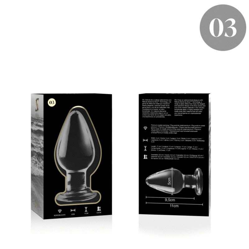 Nebula Series By Ibiza - Modello 3 Plug Anale Vetro Borosilicato Trasparente 11 Cm Ø 5 Cm - immagine 4