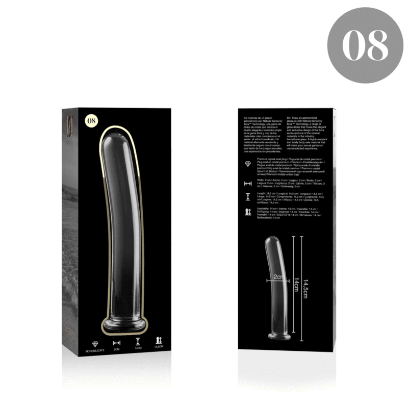 Nebula Series By Ibiza - Modello 8 Dildo in Vetro Borosilicato Trasparente 14.5 Cm Ø 2 Cm - immagine 4