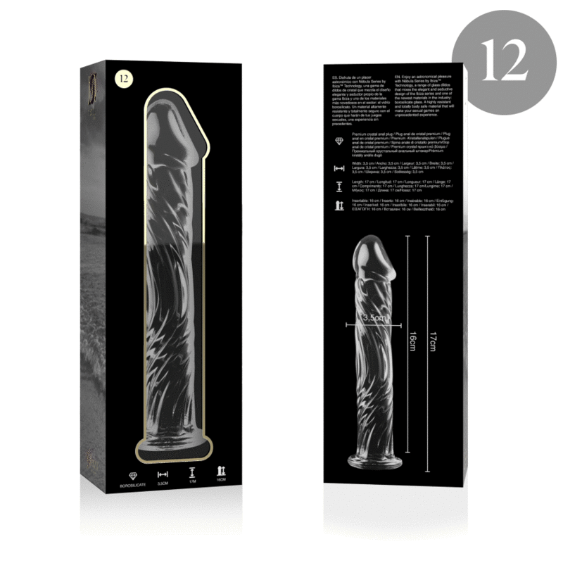 Nebula Series By Ibiza - Modello 12 Dildo in Vetro Borosilicato Trasparente 17 Cm Ø 3.5 Cm - immagine 4