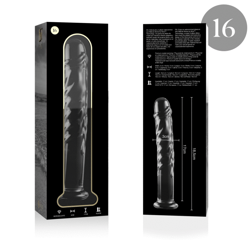 Nebula Series By Ibiza - Modello 16 Dildo in Vetro Borosilicato Trasparente 18.5 Cm Ø 3 Cm - immagine 4