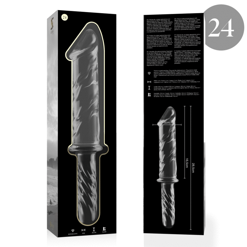 Nebula Series By Ibiza - Modello 24 Dildo in Vetro Borosilicato Trasparente 28.5 Cm Ø 5 Cm - immagine 4