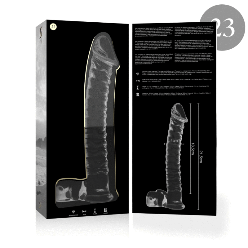 Nebula Series By Ibiza - Modello 23 Dildo in Vetro Borosilicato Trasparente 21.5 Cm Ø 4 Cm - immagine 4