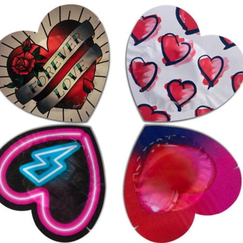 Pasante - Preservativi Rosso a Forma di Cuore 144 Unità - immagine 2