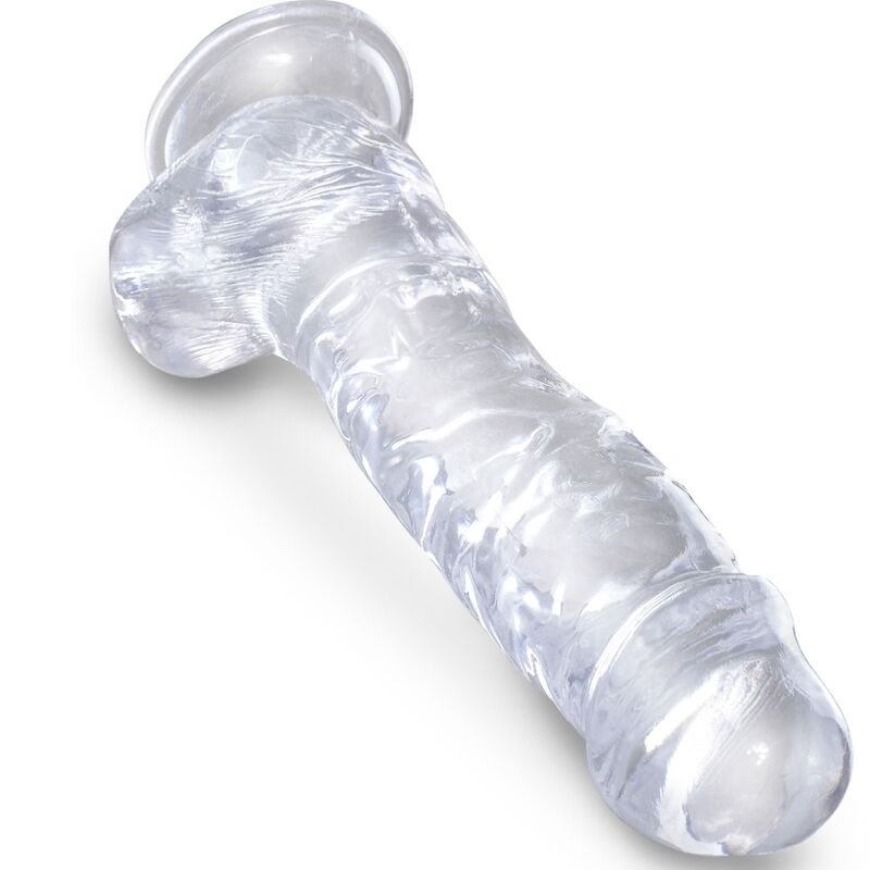 King Cock - Clear Pene Realistico Con Sfere 16.5 Cm Trasparente - immagine 3