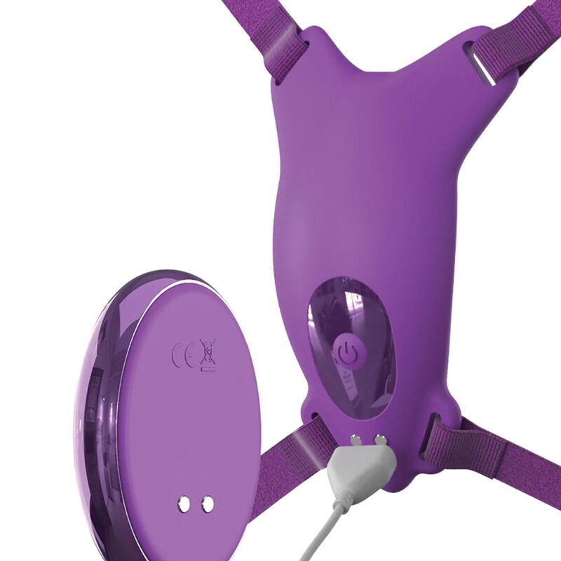 Fantasy For Her - Pettorina con Farfalla Vibrante, Ricaricabile e Telecomando Viola - immagine 4