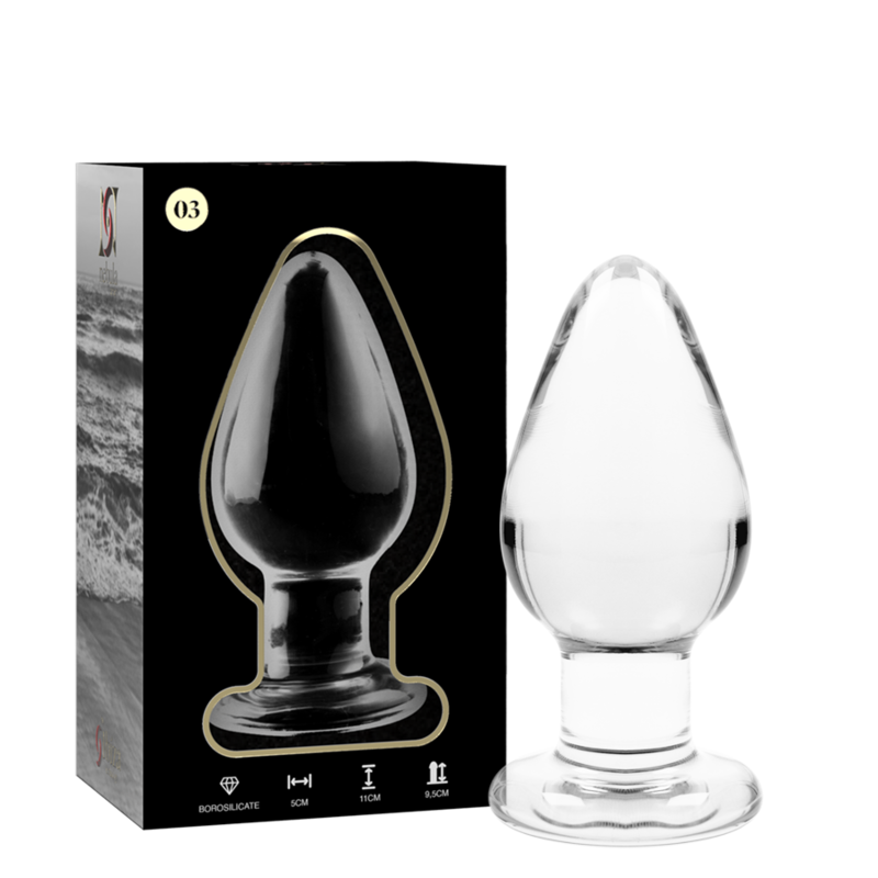 Nebula Series By Ibiza - Modello 3 Plug Anale Vetro Borosilicato Trasparente 11 Cm Ø 5 Cm - immagine 2