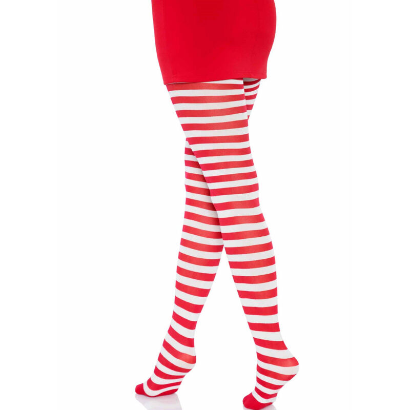 Leg Avenue - Collant a Righe Bianco/Rosso - immagine 3