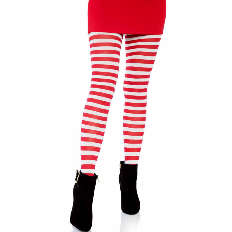 Leg Avenue - Collant a Righe Bianco/Rosso - immagine 4