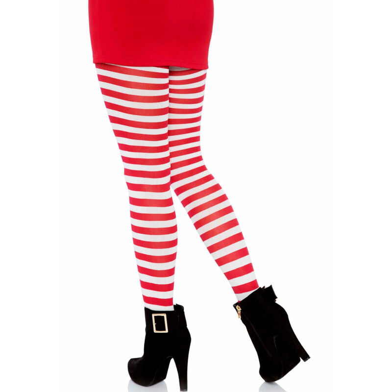 Leg Avenue - Collant a Righe Bianco/Rosso - immagine 5